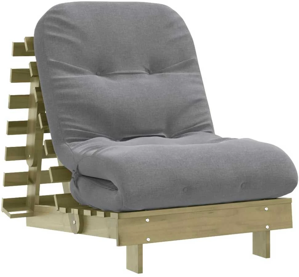 Futono sofa-lova su čiužiniu, 70x206x11cm, impregnuota pušis