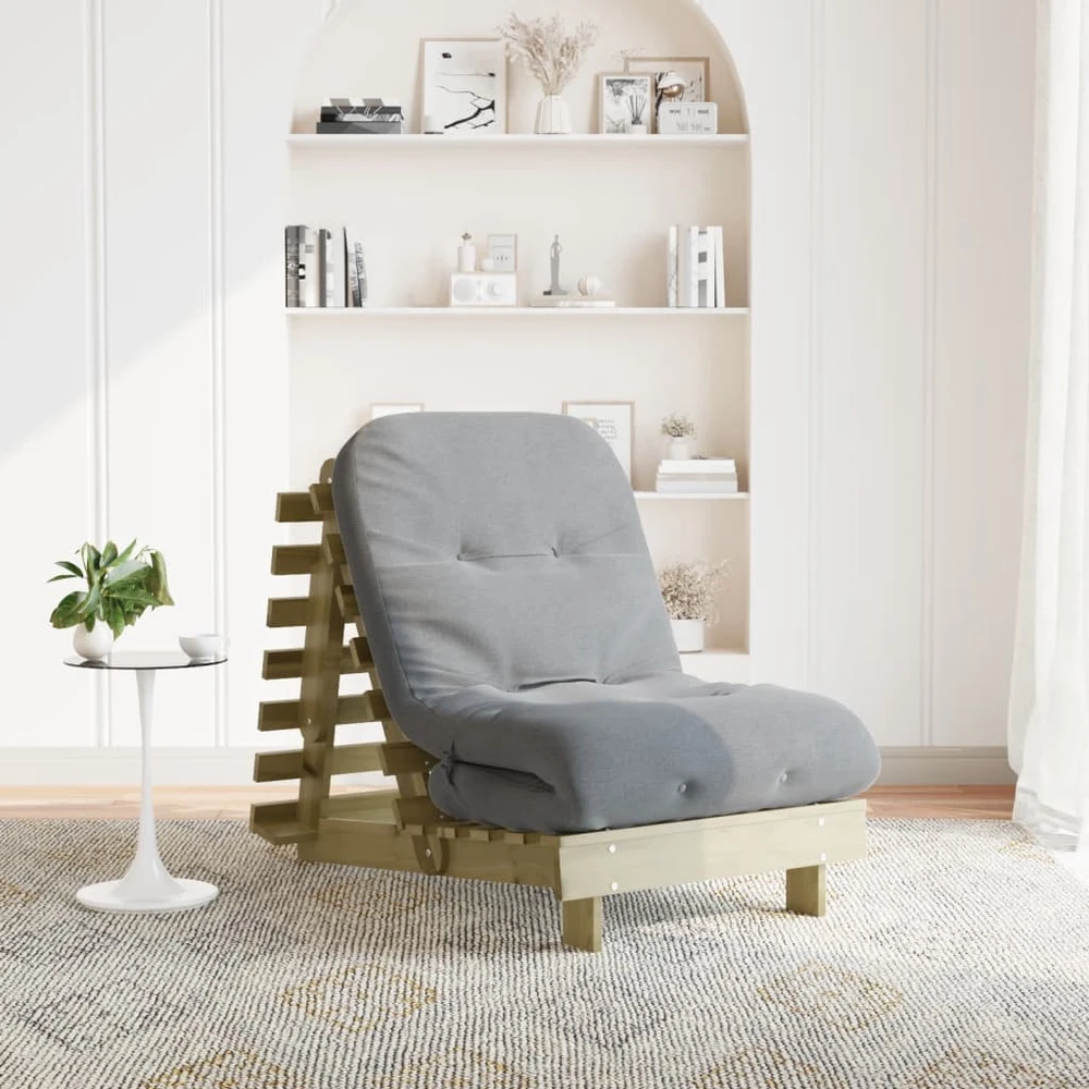 Futono sofa-lova su čiužiniu, 70x206x11cm, impregnuota pušis