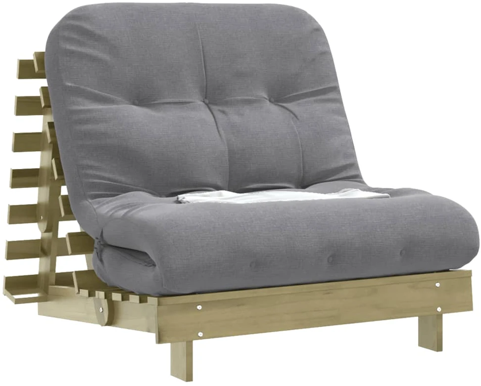 Futono sofa-lova su čiužiniu, 80x206x11cm, impregnuota pušis