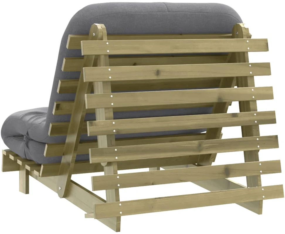 Futono sofa-lova su čiužiniu, 80x206x11cm, impregnuota pušis