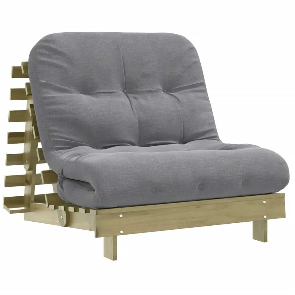 Futono sofa-lova su čiužiniu, 80x206x11cm, impregnuota pušis