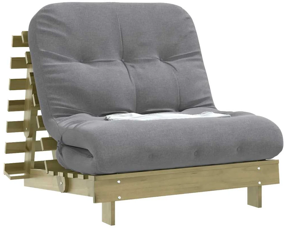 Futono sofa-lova su čiužiniu, 90x206x11cm, impregnuota pušis