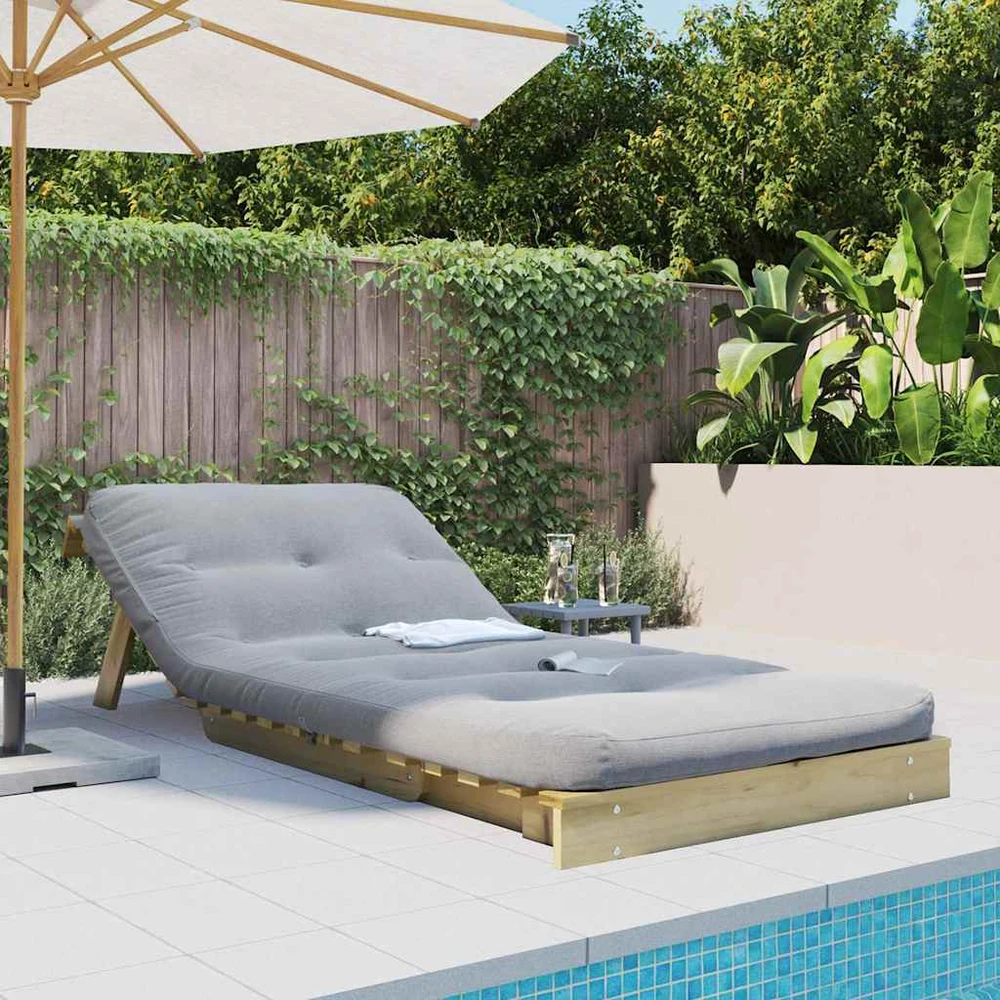 Futono sofa-lova su čiužiniu, 90x206x11cm, impregnuota pušis