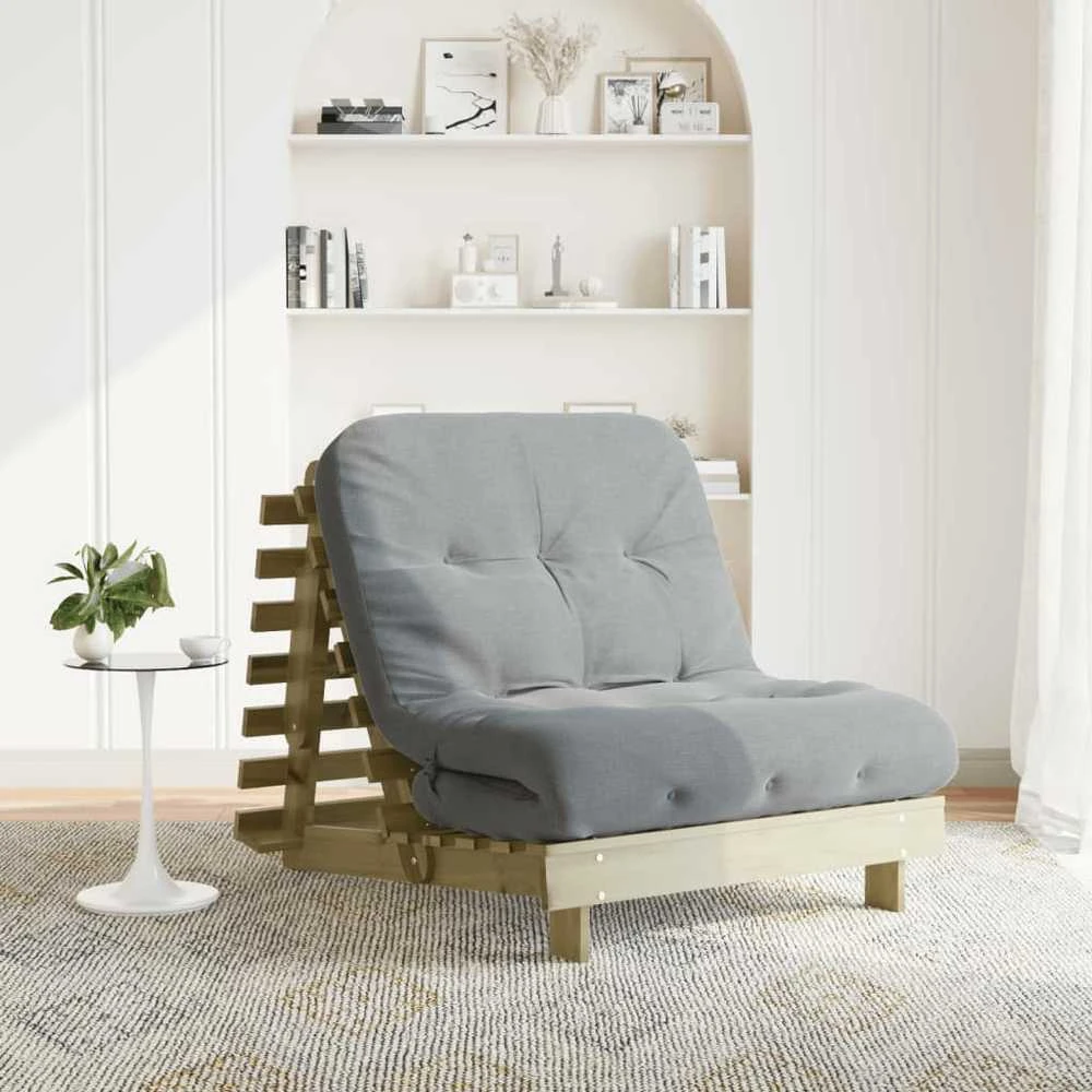 Futono sofa-lova su čiužiniu, 90x206x11cm, impregnuota pušis