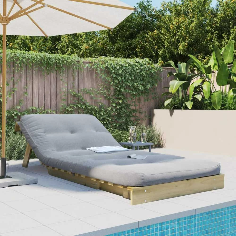 Futono sofa-lova su čiužiniu, 90x206x11cm, impregnuota pušis