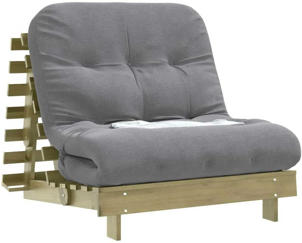Futono sofa-lova su čiužiniu, 90x206x11cm, impregnuota pušis