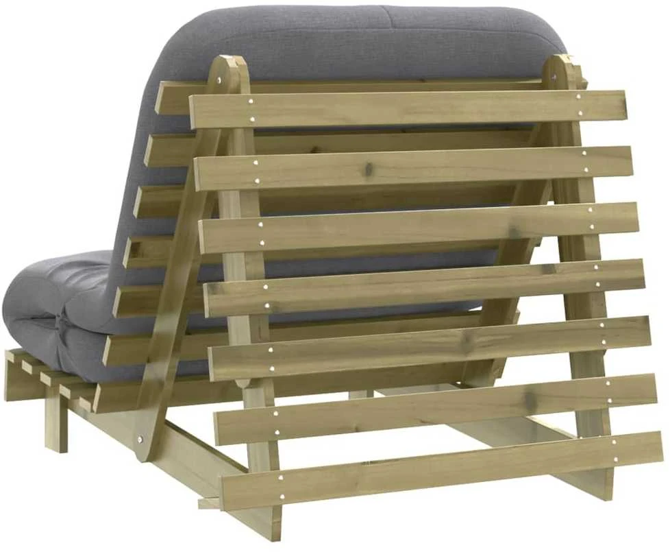 Futono sofa-lova su čiužiniu, 90x206x11cm, impregnuota pušis
