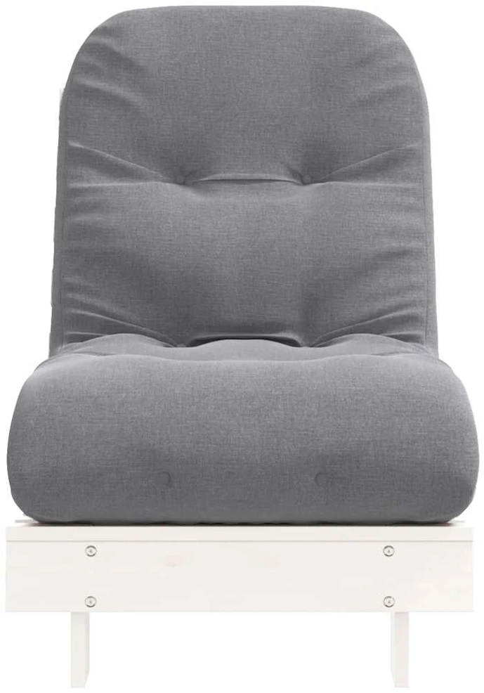 Futono sofa-lova su čiužiniu, balta, 60x206x11cm, pušis