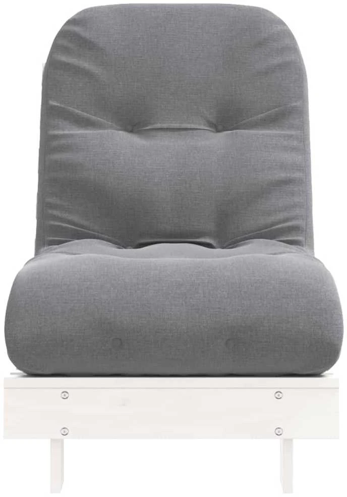 Futono sofa-lova su čiužiniu, balta, 60x206x11cm, pušis