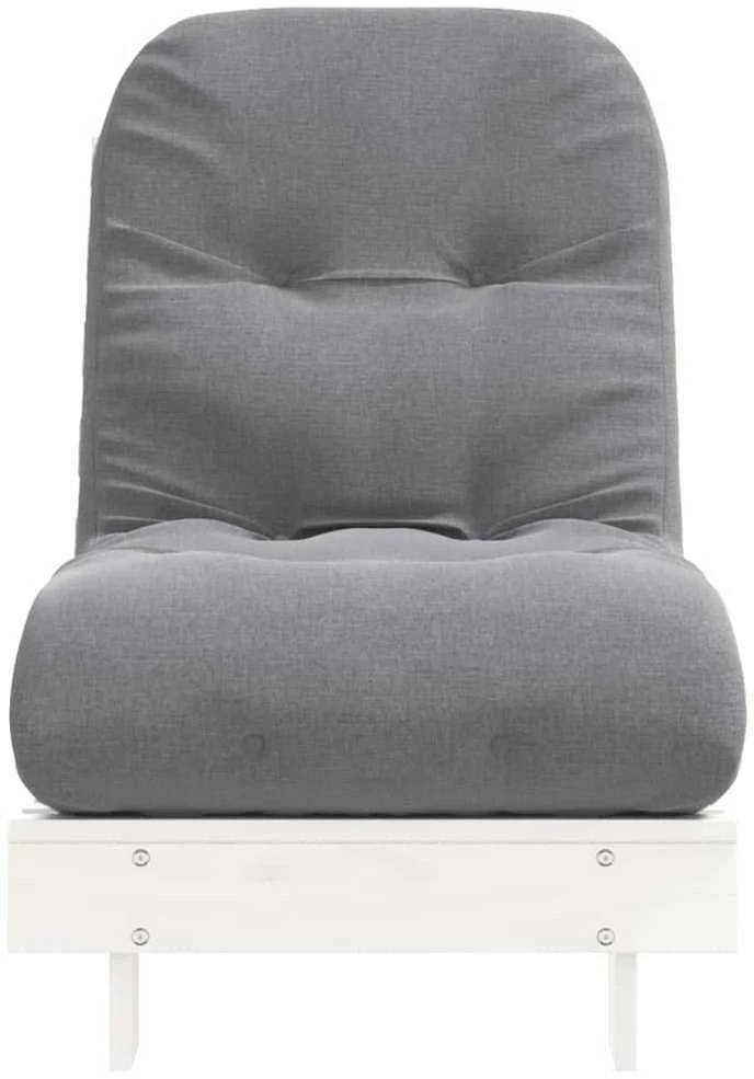 Futono sofa-lova su čiužiniu, balta, 60x206x11cm, pušis