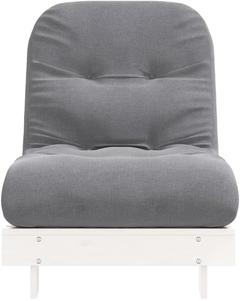 Futono sofa-lova su čiužiniu, balta, 70x206x11cm, pušis