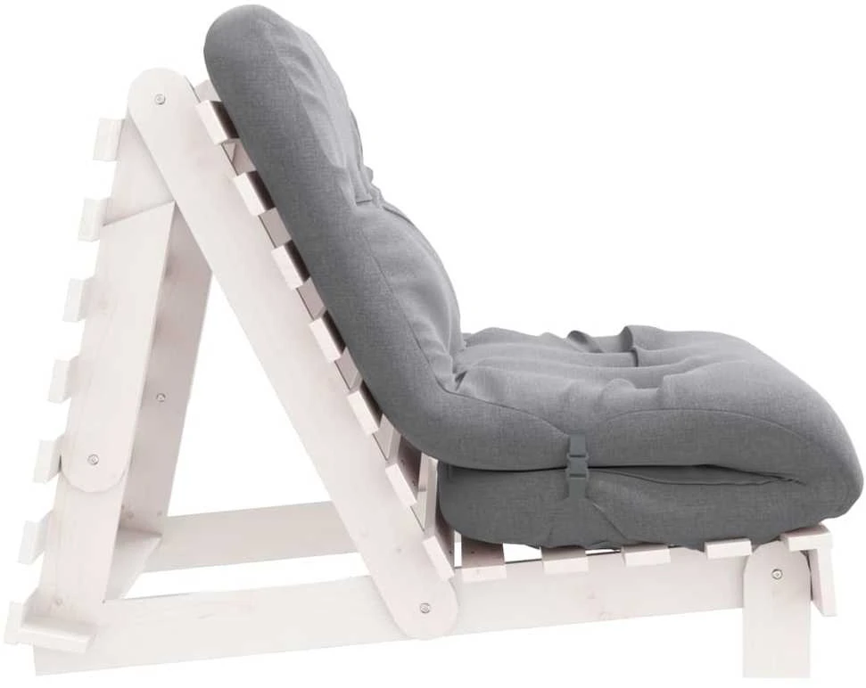 Futono sofa-lova su čiužiniu, balta, 80x206x11cm, pušis