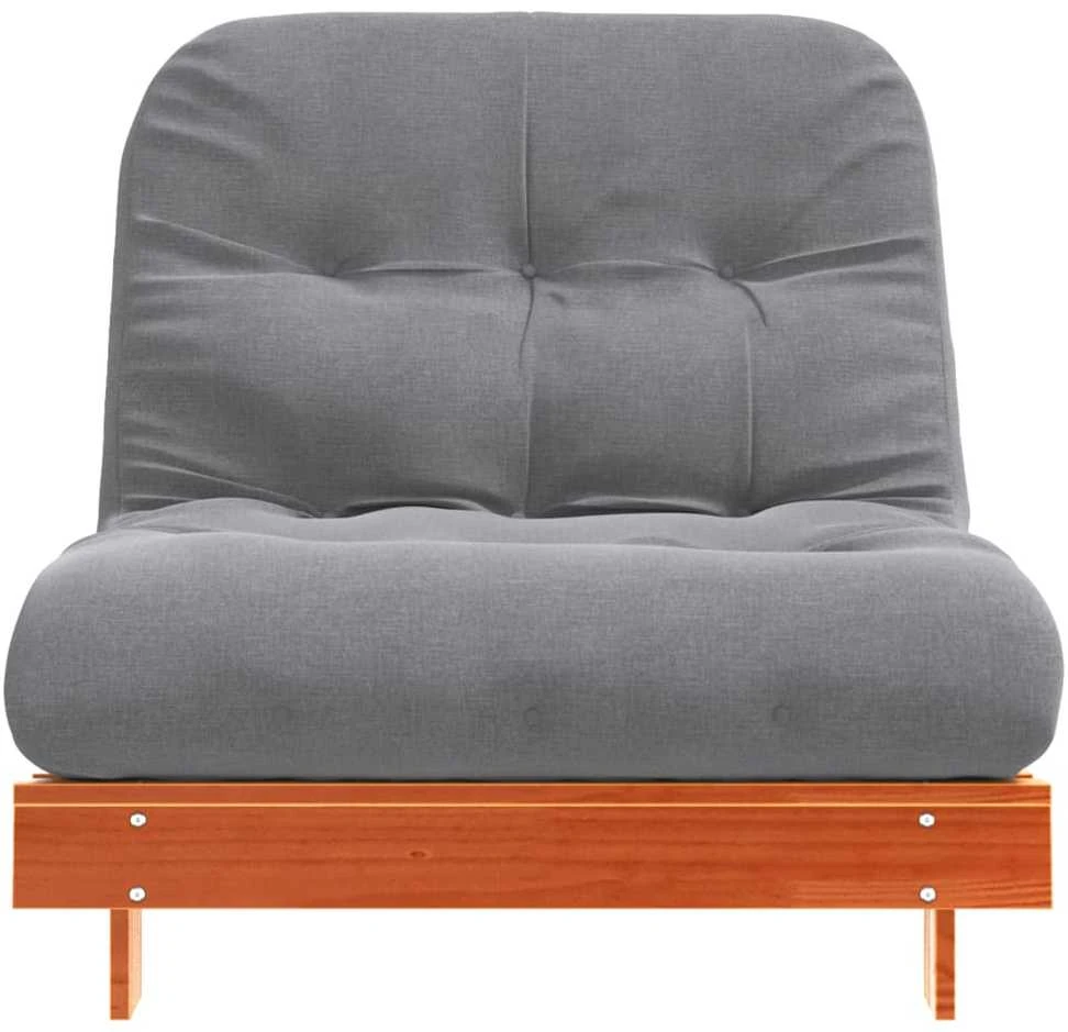 Futono sofa-lova su čiužiniu, vaško ruda, 90x206x11cm, pušis