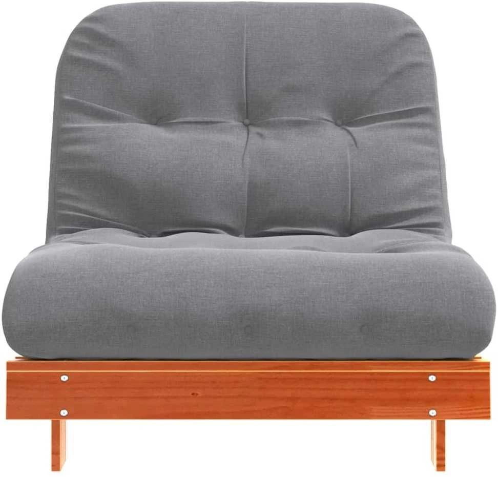 Futono sofa-lova su čiužiniu, vaško ruda, 80x206x11cm, pušis