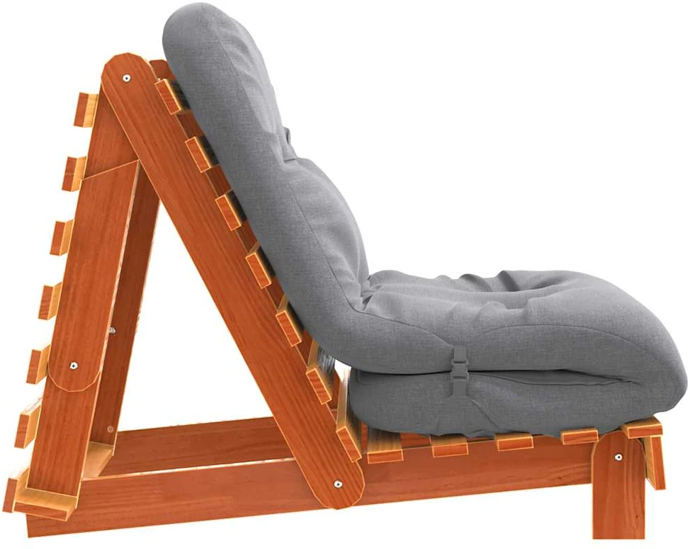 Futono sofa-lova su čiužiniu, vaško ruda, 70x206x11cm, pušis