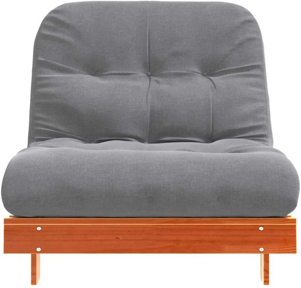 Futono sofa-lova su čiužiniu, vaško ruda, 80x206x11cm, pušis