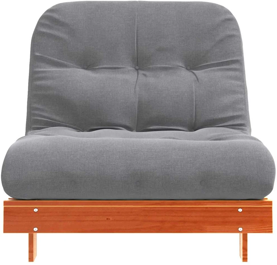 Futono sofa-lova su čiužiniu, vaško ruda, 80x206x11cm, pušis