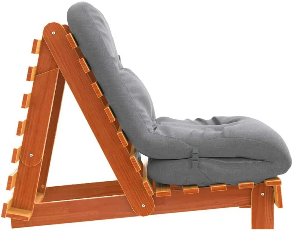 Futono sofa-lova su čiužiniu, vaško ruda, 60x206x11cm, pušis