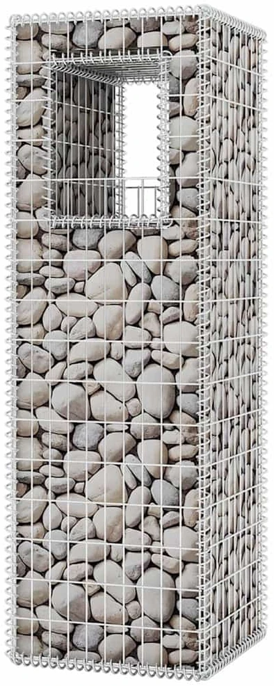 Gabionai, kolonos/vazonai, 2 vnt., plienas, 50x50x160 cm