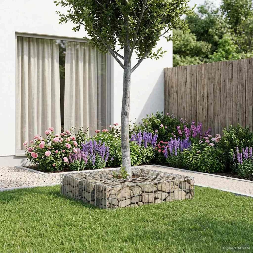 Gabioninė pakelta lova 100 x 100 x 20 cm Cinkuota plienas
