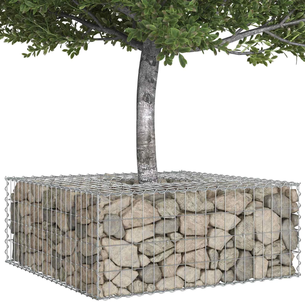 Gabioninė pakelta lova 100 x 100 x 40 cm Cinkuota plienas