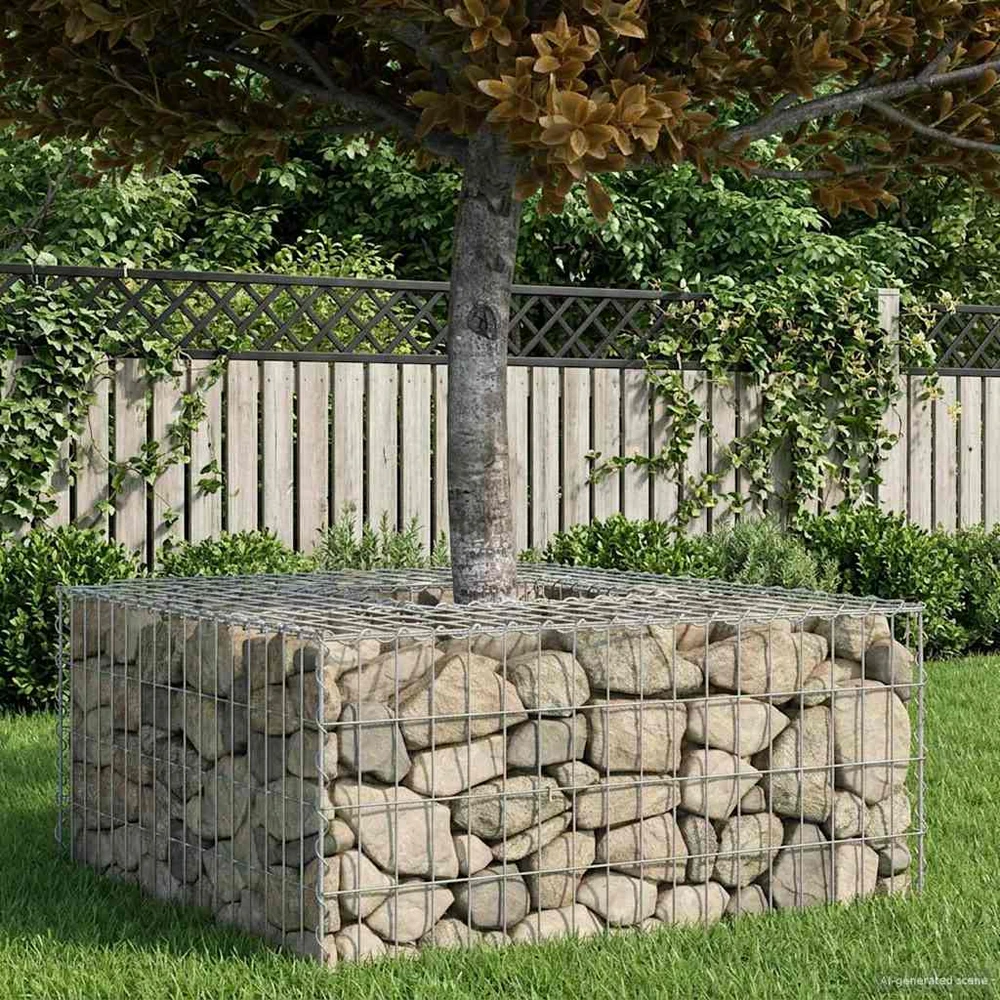 Gabioninė pakelta lova 100 x 100 x 40 cm Cinkuota plienas