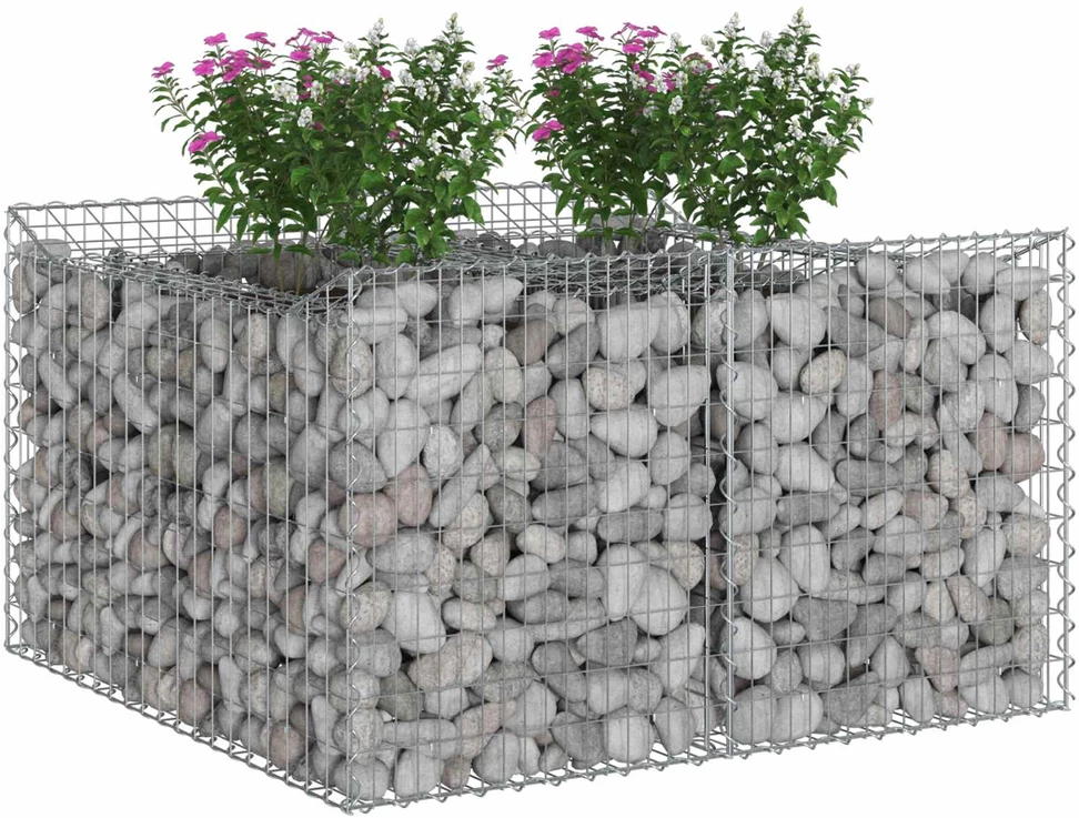 Gabioninė pakelta lova 100 x 100 x 60 cm Galvanizuotas plienas