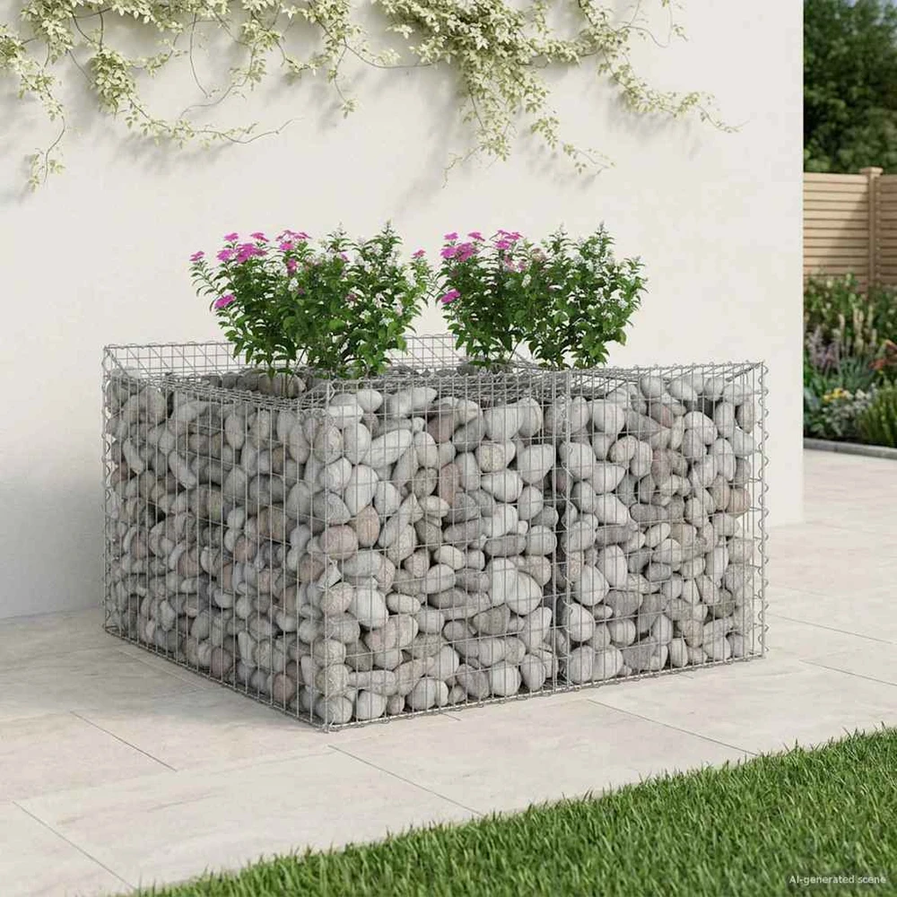 Gabioninė pakelta lova 100 x 100 x 60 cm Galvanizuotas plienas