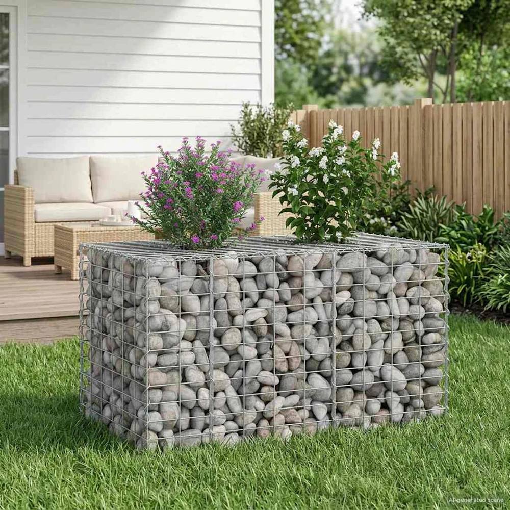 Gabioninė pakelta lova 100 x 60 x 55 cm Galvanizuotas plienas