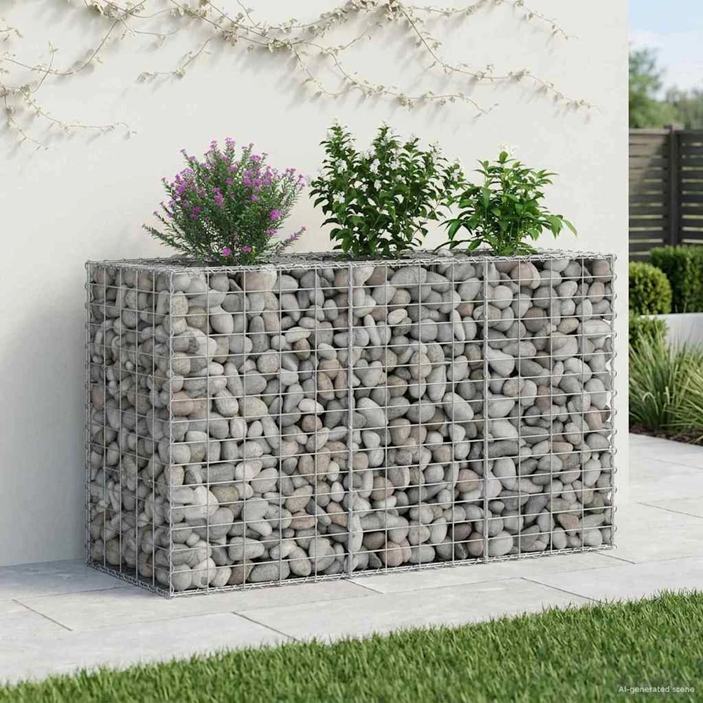 Gabioninė pakelta lova 130 x 50 x 80 cm Galvanizuotas plienas