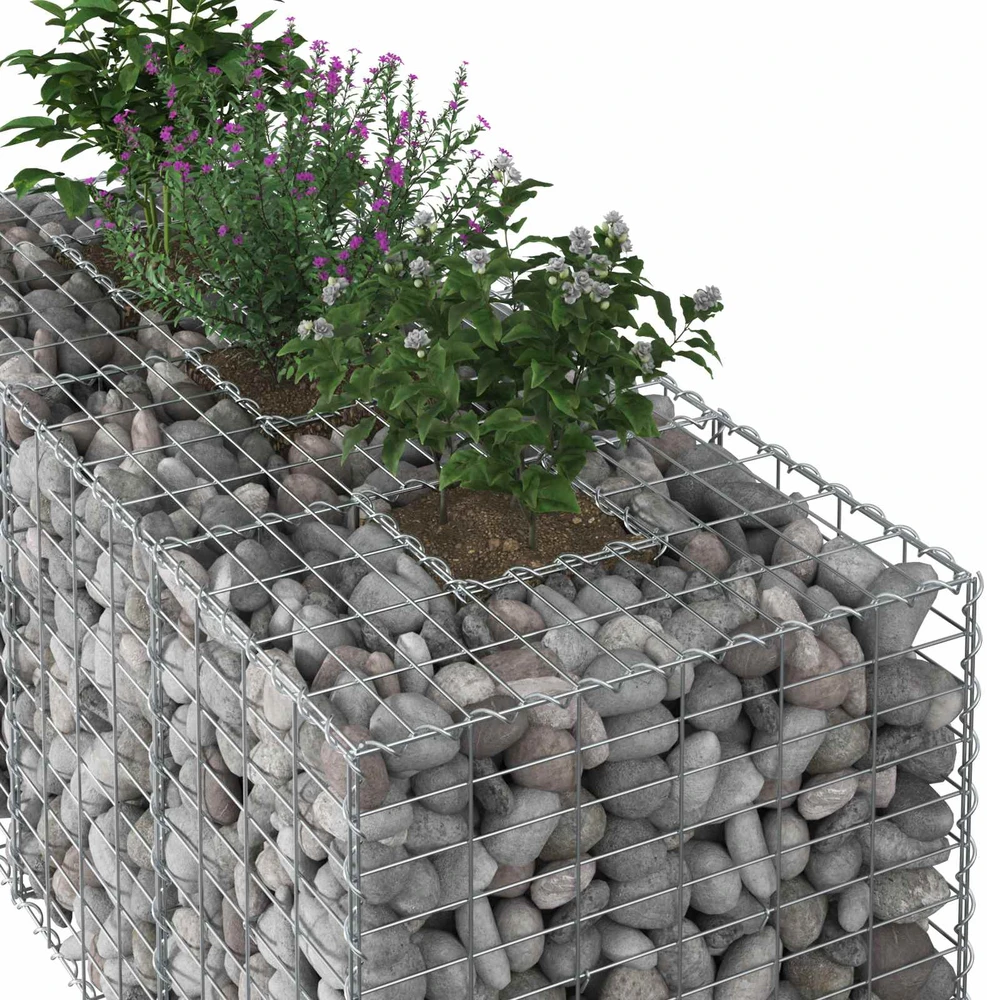 Gabioninė pakelta lova 140 x 60 x 55 cm Galvanizuotas plienas