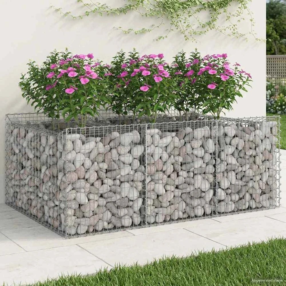 Gabioninė pakelta lova 150 x 100 x 60 cm Galvanizuotas plienas