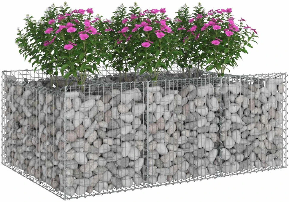 Gabioninė pakelta lova 150 x 100 x 60 cm Galvanizuotas plienas
