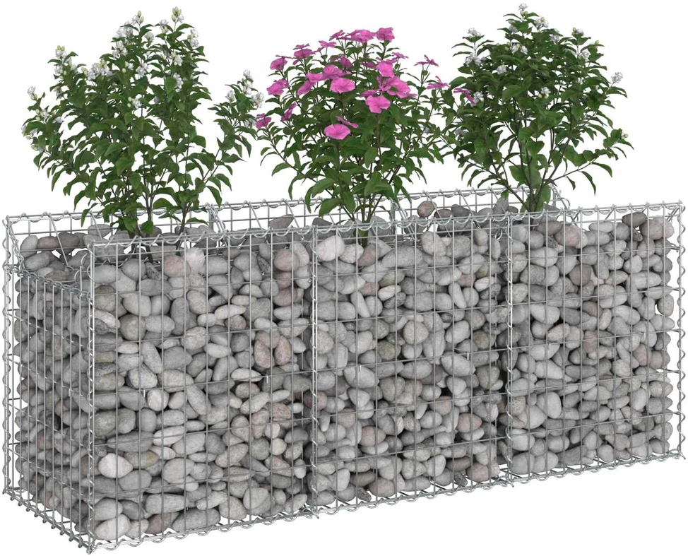 Gabioninė pakelta lova 150 x 50 x 60 cm Galvanizuotas plienas
