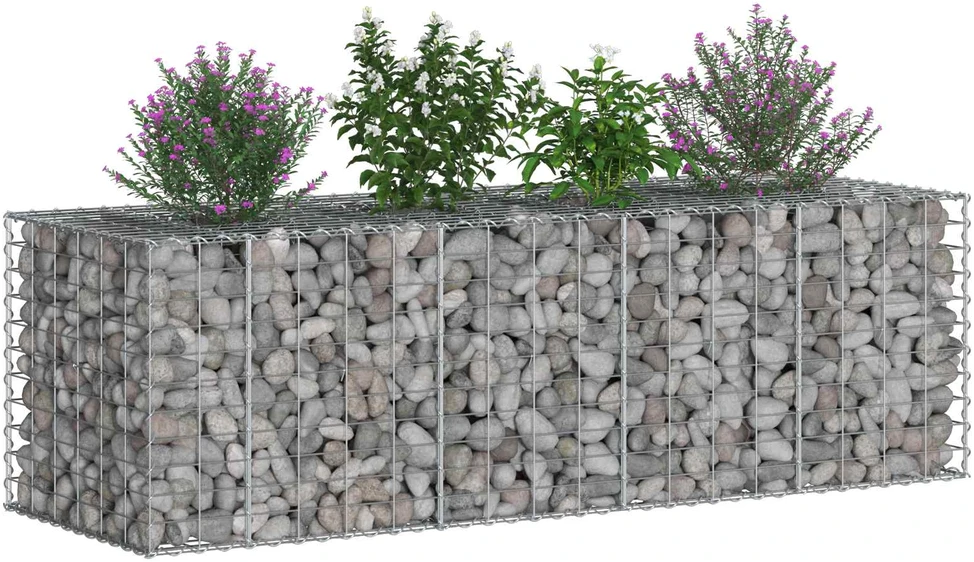 Gabioninė pakelta lova 180 x 60 x 55 cm Galvanizuotas plienas
