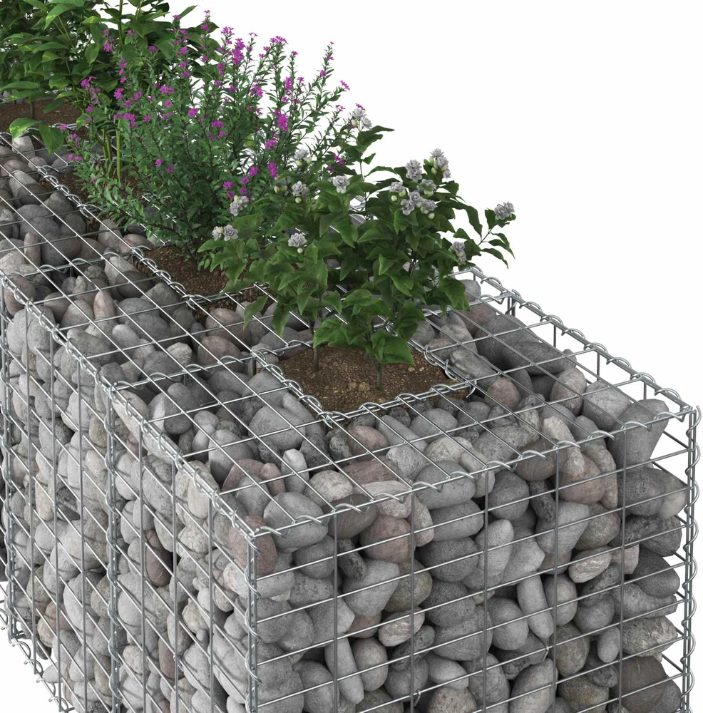 Gabioninė pakelta lova 180 x 60 x 55 cm Galvanizuotas plienas