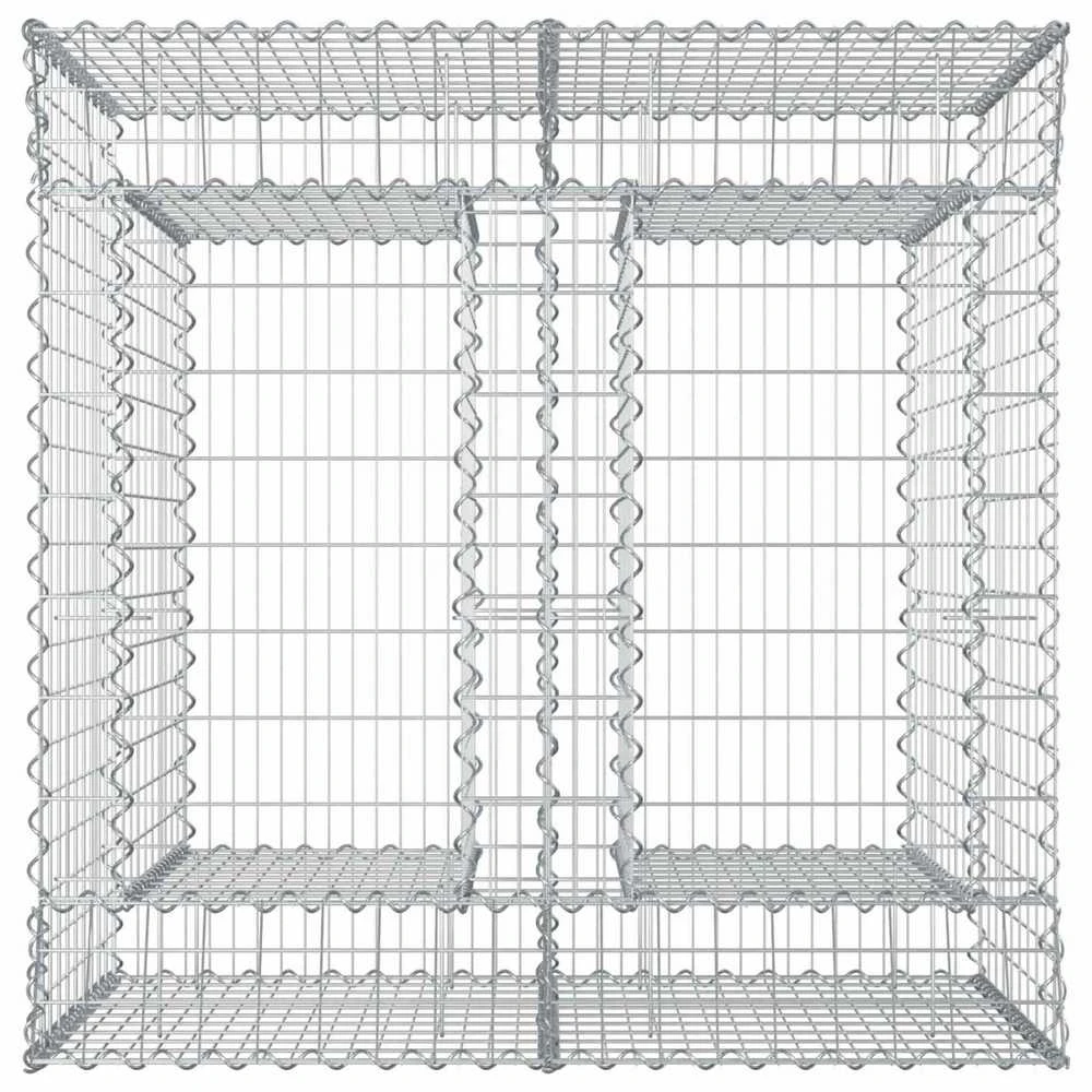Gabioninė pakelta lova 2 vnt. 100 x 100 x 100 cm Sidabrinė