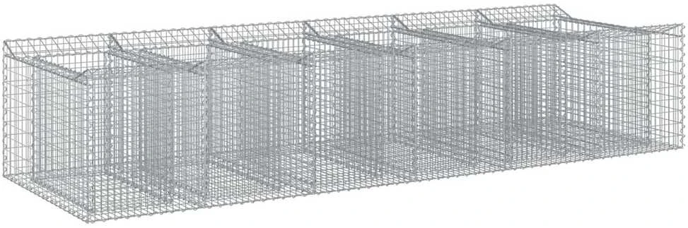 Gabioninė pakelta lova 2 vnt. 300 x 100 x 60 cm Sidabrinė