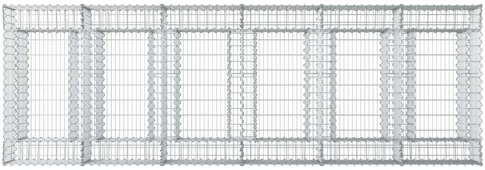 Gabioninė pakelta lova 2 vnt. 300 x 100 x 60 cm Sidabrinė