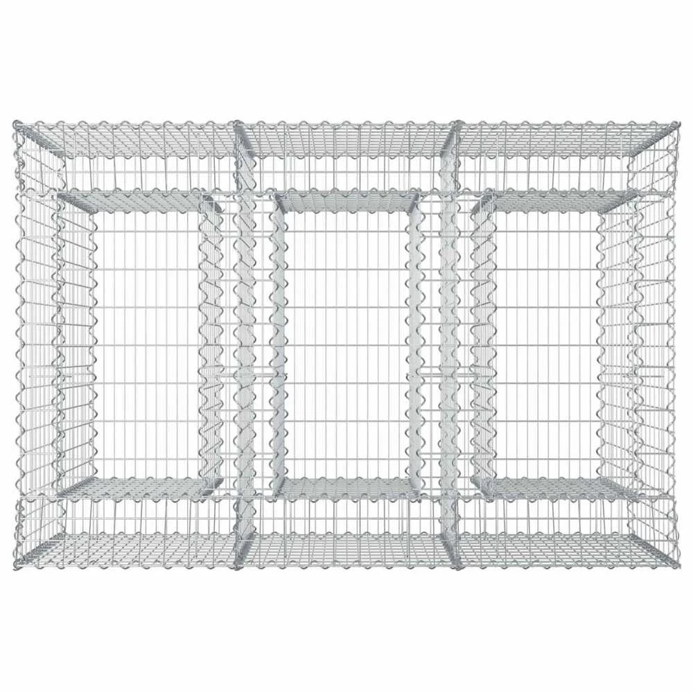 Gabioninė pakelta lova 2 vnt. 150 x 100 x 100 cm Sidabrinė
