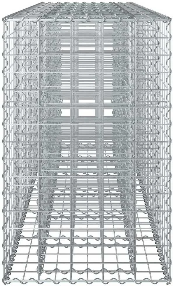 Gabioninė pakelta lova 2 vnt. 250 x 50 x 80 cm Sidabrinė