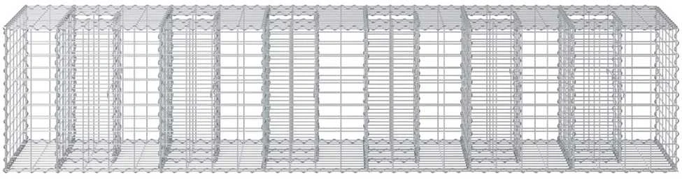 Gabioninė pakelta lova 2 vnt. 260 x 60 x 55 cm Sidabrinė