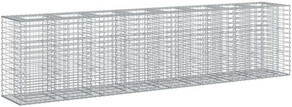 Gabioninė pakelta lova 2 vnt. 330 x 50 x 80 cm Sidabrinė