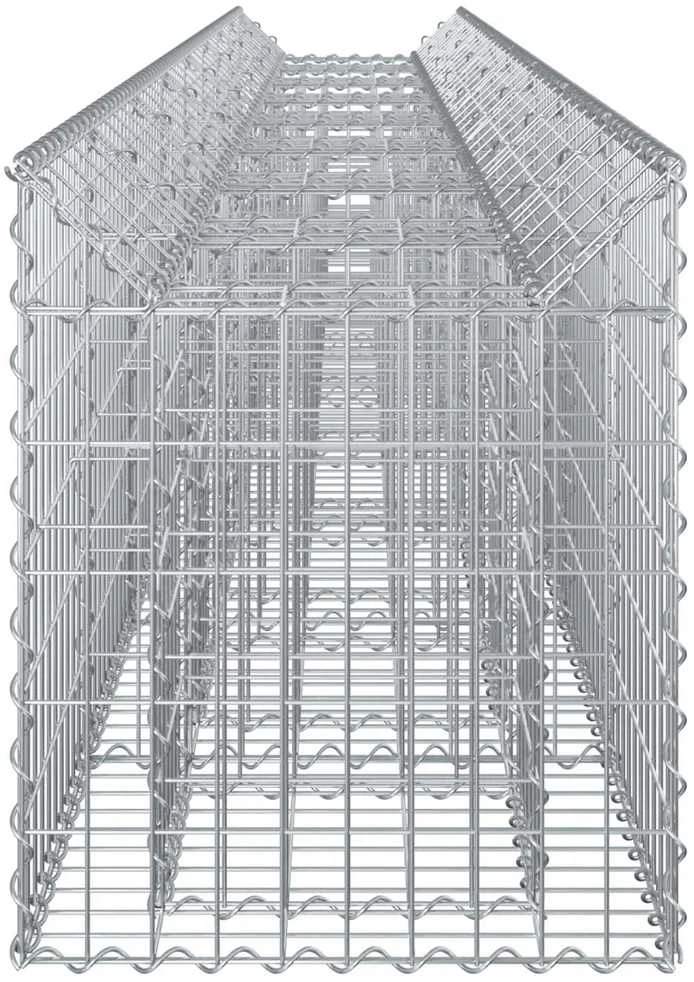 Gabioninė pakelta lova 2 vnt. 400 x 50 x 60 cm Sidabrinė