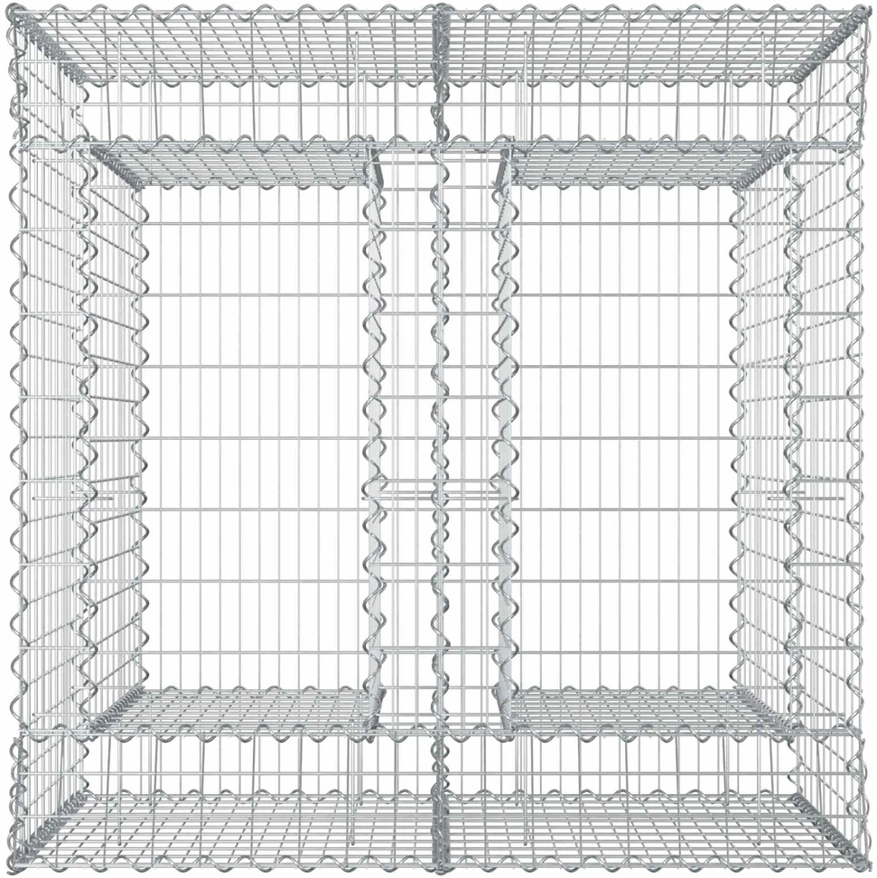 Gabioninė pakelta lova 2 vnt. 100 x 100 x 100 cm Sidabrinė