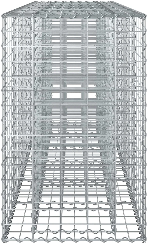 Gabioninė pakelta lova 2 vnt. 250 x 50 x 80 cm Sidabrinė