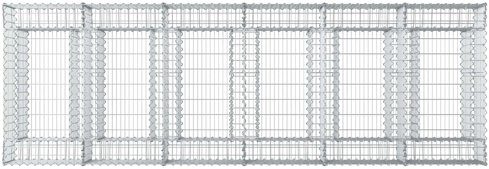 Gabioninė pakelta lova 2 vnt. 300 x 100 x 60 cm Sidabrinė