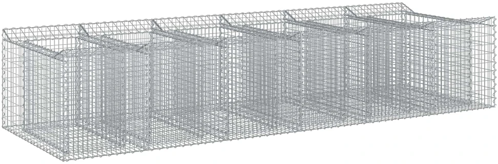 Gabioninė pakelta lova 2 vnt. 300 x 100 x 60 cm Sidabrinė