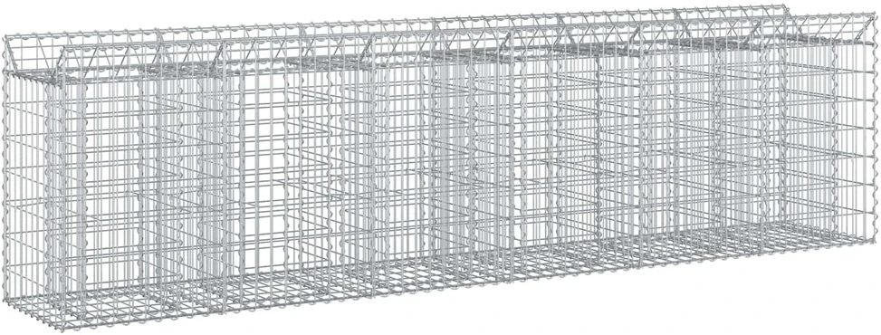Gabioninė pakelta lova 2 vnt. 300 x 50 x 80 cm Sidabrinė