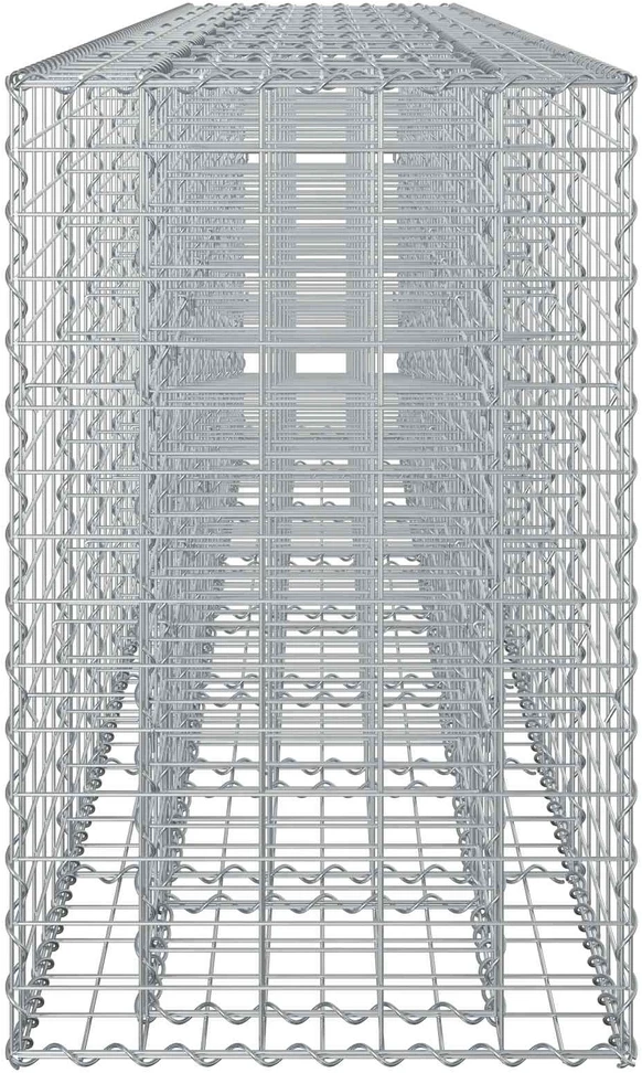 Gabioninė pakelta lova 2 vnt. 330 x 50 x 80 cm Sidabrinė